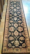 Hand-Tufted Coffee Gold Wool Area Rug 89.5"x 26.5"