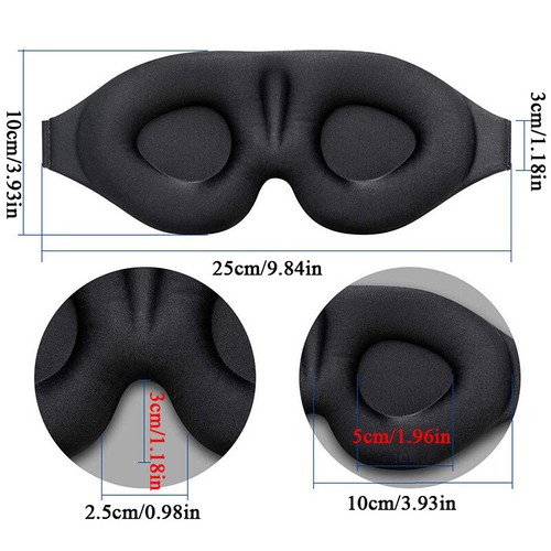 3D Reise Seide Augenmaske Schlafen Weich Gepolstert Schatten Abdeckung Ruhe Entspannen Augenbinde - Bild 6 von 7