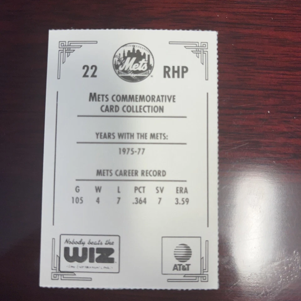 1991 New York Mets Nobody Beats The WIZ #22 Rick Baldwin - Image 2 of 2