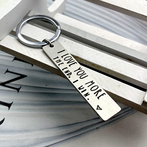I Love You More The End I Win Couple Keychains Stainless Steel Gifts Keyrings - Picture 7 of 9