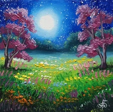 Ukrainian Artist Original Oil Painting Home Decor Summer Landscape Wall Art Gift