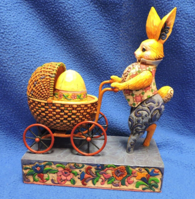 Jim Shore Heartwood Creek You're A Good Egg Bunny Push Stroller Easter #4001851
