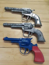 Vintage Cap Gun Toy Lot Of 3 Gonher & Esquire 5" & 5.5"