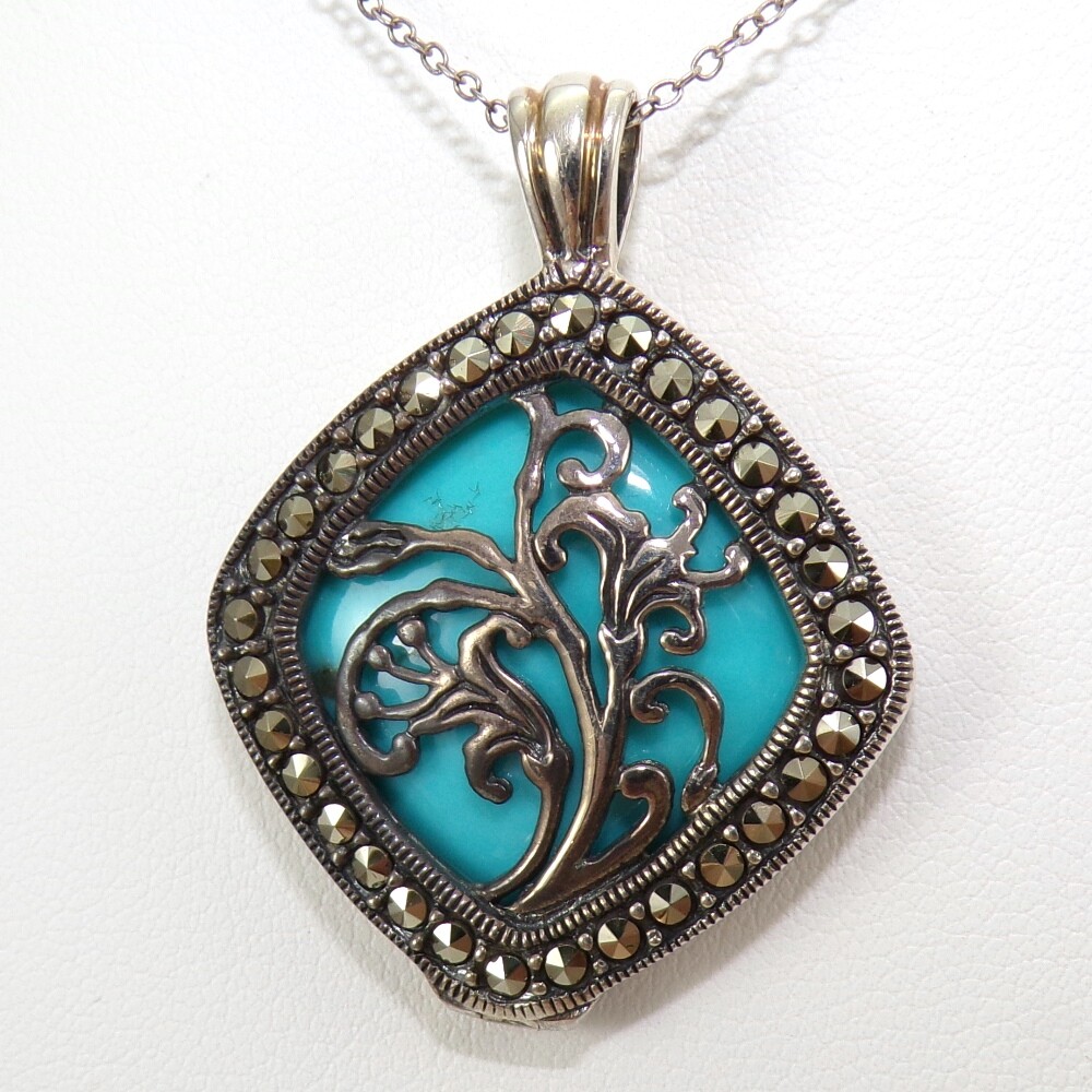 Sterling Silver Interchangeable Multi Color Gemstone Pendant