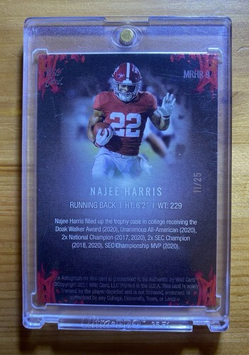 2021 Wild Card MATTE Najee Harris Red Hot Rookie Auto #’d 11/25. - Foto 2 di 2