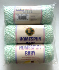Lote de 3 hilos para bebé marca León HOMESPUN 169 suave verde lima texturizado