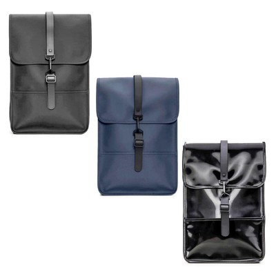 Rains Backpack Mini Contemporary Laptop Rucksack Mens Bags In Black Patent