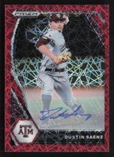 2021 Panini Prizm Draft #PDP112 Dustin Saenz Base Autographs Red Velocity Prizm