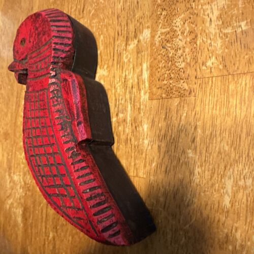 Hand Carved Crafted Hard Wood Small Kum Kum Powder Tika Box Bird - Imagen 3 de 12