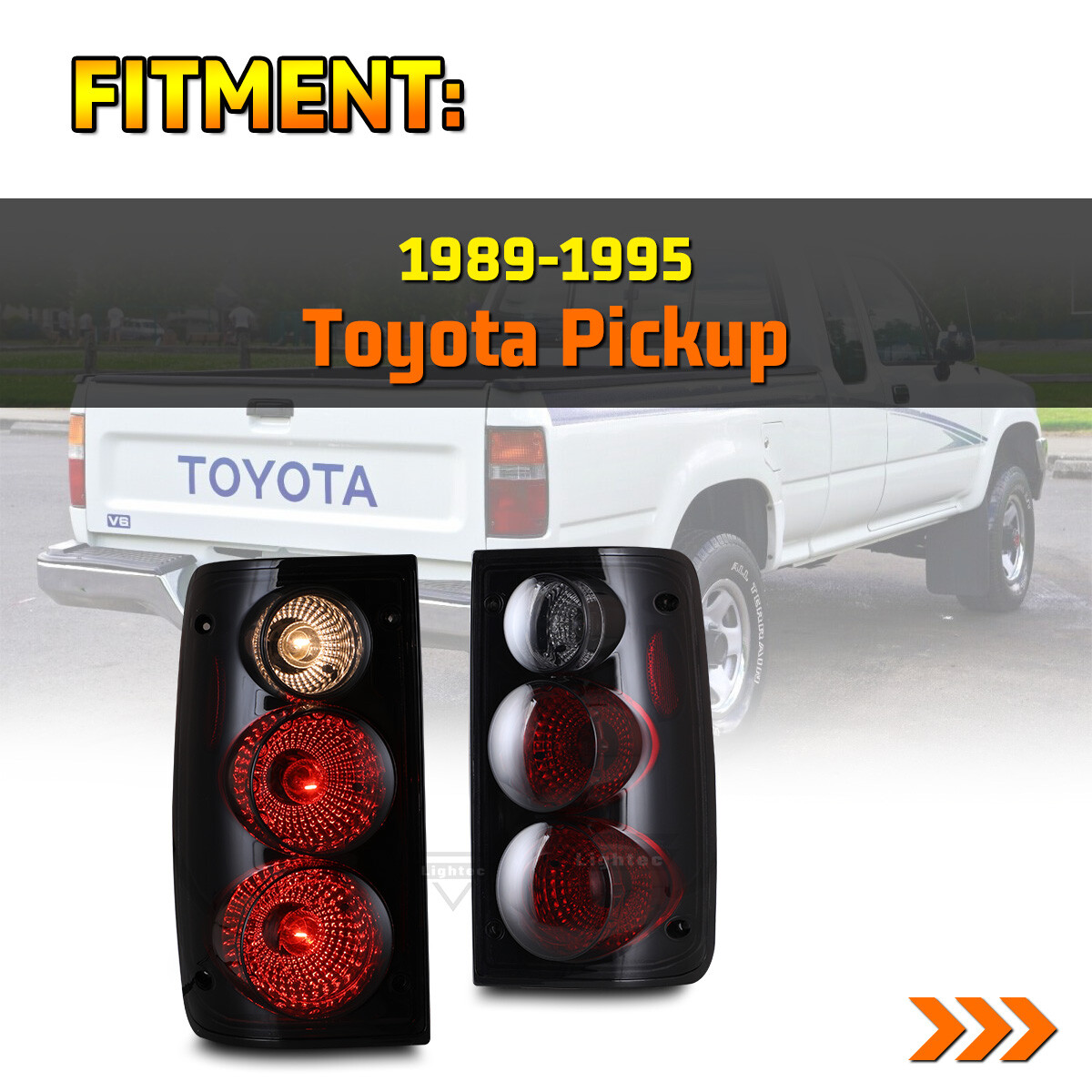 Purchase BLACK ALTEZZA TAIL LIGHTS BRAKE LAMP 1989-1995 TOYOTA HILUX PICKUP TRUCK CAB SR5 In - Foto 4
