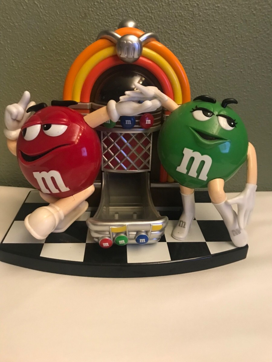 Rare Collectible Red & Green M&M Candy Dispenser Rock n' Roll