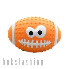 Squeaker Ball Dog Puppy Toys Pets Durable Rubber Rugby Funny Squeaky Fetch Balls