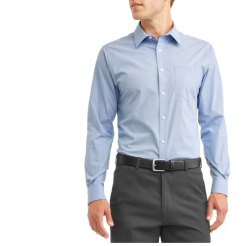 George Long Sleeve Mens Performance Dress Shirt, Men's, Size: Medium, Blue
