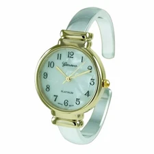 Geneva Platinum Women's Cuff Two Tone Gold Watch