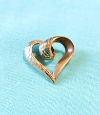 Solid 10k Yellow Gold Textured Heart Slider Pendant Not Scrap Approx 1.4g .75in