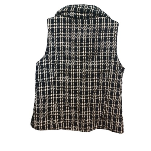 Talbots Vest Womens Large Black White Check Down Heavy Weight Outdoors - Picture 2 of 11