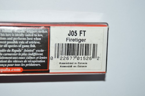 3 lures rapala jointed j-5 j05 ft firetiger floating minnow lure 2" 1/8oz - Picture 4 of 4