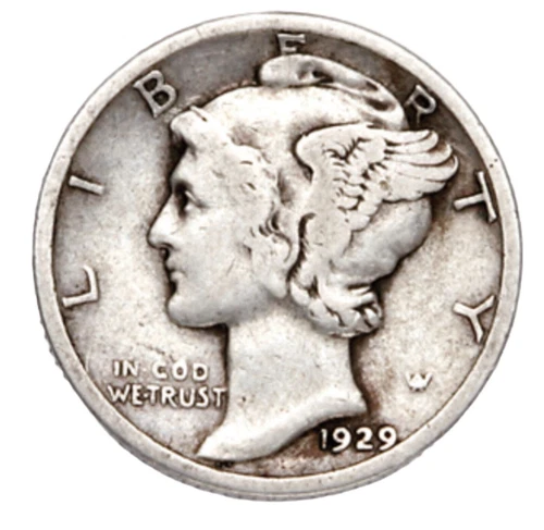 1929-P Mercury 90% Silver Dime Good BEST VALUE ON EBAY Fast Free Shipping