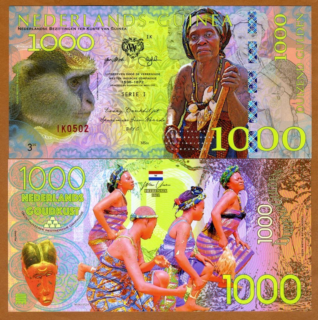 Netherlands Guinea 1000 Gulden 2016 – Private Issue Polymer Fantasy Note, UNC-1326027