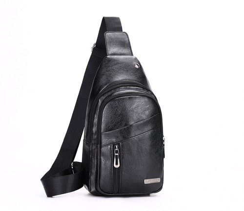 Men's Sling Chest Bag Shoulder Crossbody Adjustable Bag PU Leather Travel Gift - Picture 12 of 32