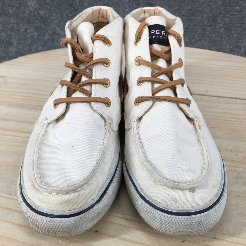 Sperry Shoes Womens 7.5 M Casual High Top Sneakers 9266586 White Fabric Lace Up - Image 4 of 4