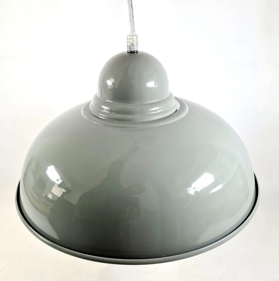 Lámpara colgante de techo Premier Housewares Vermont, gris pedernal, cromada Foto 2 de 4