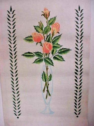 Lote de 2 Cardenales Rosa Flor de Rosas de Arte de Pared Pintado a Mano - Imagen 4 de 9