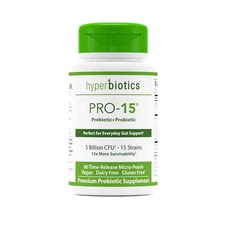 Hyperbiotics Pro 15 Vegan Probiotic | Time Release Pearls | 15 Diverse Strain...