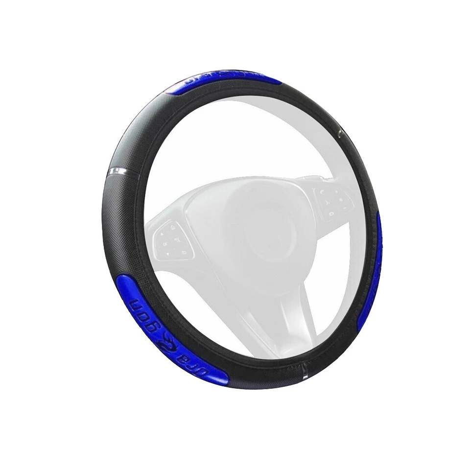 1× 15"/38cm PU Leather Car Steering Wheel Cover Anti-slip Protector Accessories — 第 4/4 张图片