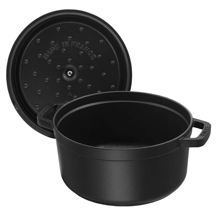 Staub Pico Cocotte Round 18cm Black – Enamel Cast Iron, IH & Gas