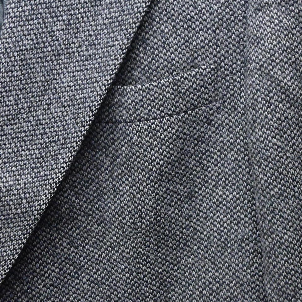 Chaqueta Blazer Abrigo Deportivo De Colección Años 90 44R Gris Tweed Hecho en EE. UU. Lana 2 Botones Foto 4 de 4