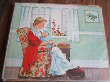 Vtg P. M. Co HUSH LITTLE BABY Print Nursery Rhymes Wall Art Nursery Decor