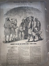 Exeter election 1868 Shakespere Illustrated Political Poster Irish Church Devon