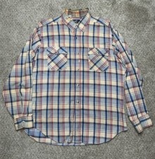 Vtg 70s 80s LEVI'S Western Cowboy Button Shirt Size XL Flannel Regular Fit