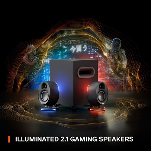 Arena 7 RGB Illuminated 2.1 Gaming Speakers with Powerful Bass, Subwoofer, an... - Afbeelding 4 van 12