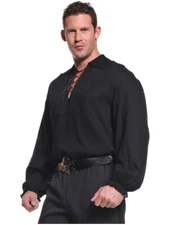 Men's Seven Seas Pirate Black Costume Shirt Large 42-46