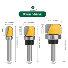 8mm Shank Bowl & Tray Template Router Bit Set 1pc/3pcs Core Box