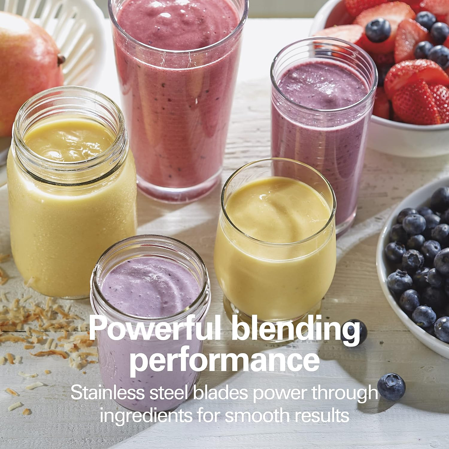 Portable Blender for Shakes and Smoothies with 14 Oz BPA Free Travel Cup and ...