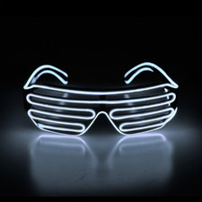 Aquat Light up Shutter Neon Rave Glasses El Wire LED Sunglasses Voice Activated