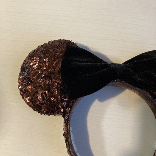 Tokyo Disney Resort Ears Brown sequins Minnie Mouse Very RARE TDR TDS Kawaii - Picture 11 of 12