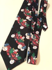 JT BECKETT BLACK & RED SANTA Hot Rod Christmas Neck Tie Made In USA! 100% Silk