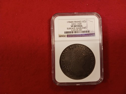 1704-1709 France ECU DAV 1320 NGC VF DETAILS SURFACE HAIRLINES. OVERSTRUCK. - Picture 4 of 13