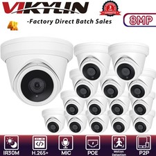 VIKYLIN Mini Turret POE IR 4K ethernet Security IP CAMERA MIC Outdoor/Indoor Lot