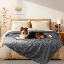 Luciphia Waterproof Pet Blanket for Medium Large Dogs Soft 80x63 inches, Grey