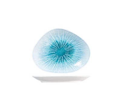 H&H Neptun ovaler Porzellanteller, 22 cm, hellblau
