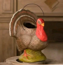 Bethany Lowe Fall Thanksgiving Vintage Style Turkey Bucket/Centerpiece