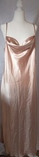 NWT BEBE Cowl-Neck Satin Midi Slip Dress Taupe - L