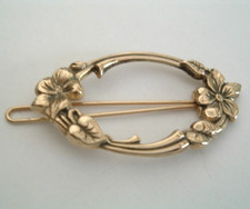 Vintage Art Nouveau Dogwood Flower Post Hair Clip Barrette