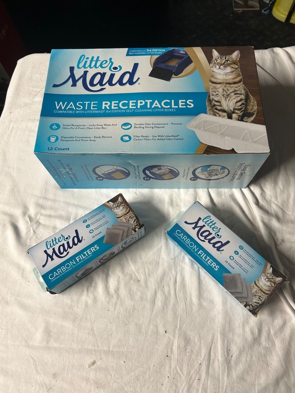 Litter Maid Carbon Filter and receptacle, 2 box of filters, 1 of receptacles