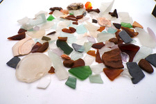Lot Sea Glass Pretty Mixed Colors with a shell and rocks. Cape May NJ Lot  4 